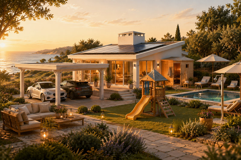Strandlage mit Ferienhaus am Meer