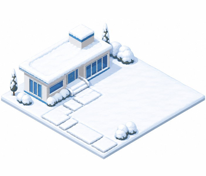 Ferienhaus im Winter